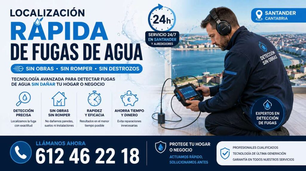 Localización y detección de fugas de agua en Santander